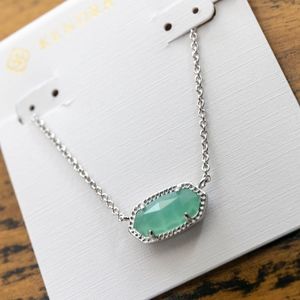 Kendra Scott Elisa light green necklace in SILVER